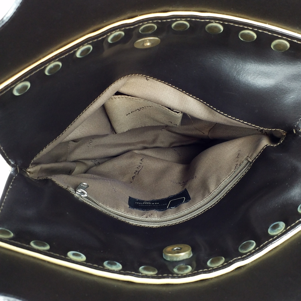 Nannini Yellow Brown Genuine Leather Studded Cowgirl Western Rodeo Tote Bag - Picture 10 of 12